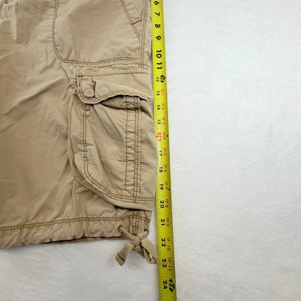 Polo‎ Jeans Company by Ralph Lauren Khaki Cargo Shorts Sz 10 Utility Floral Trim